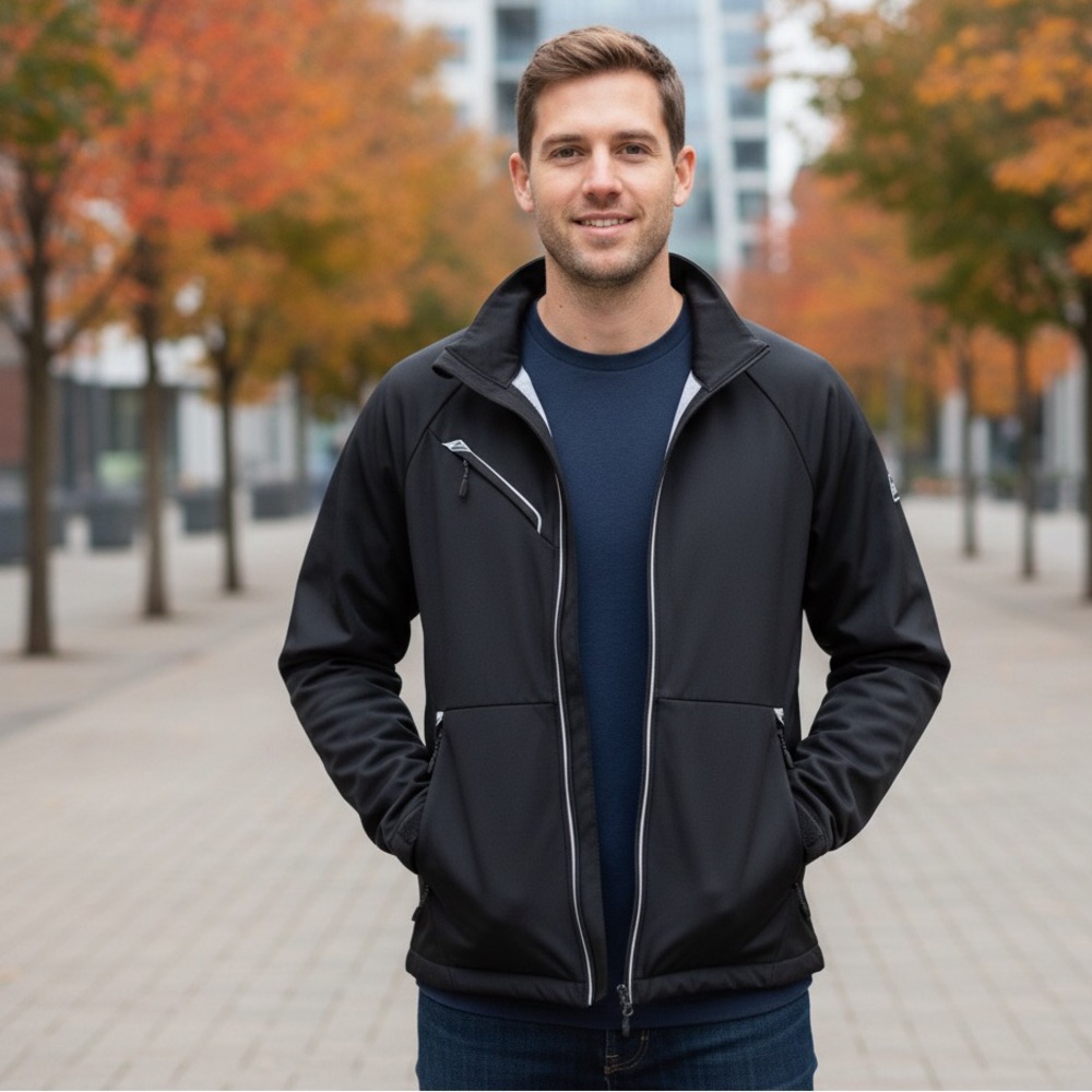 Elevate Sport Propack Men's Softshell Jacket - Black - Size Large